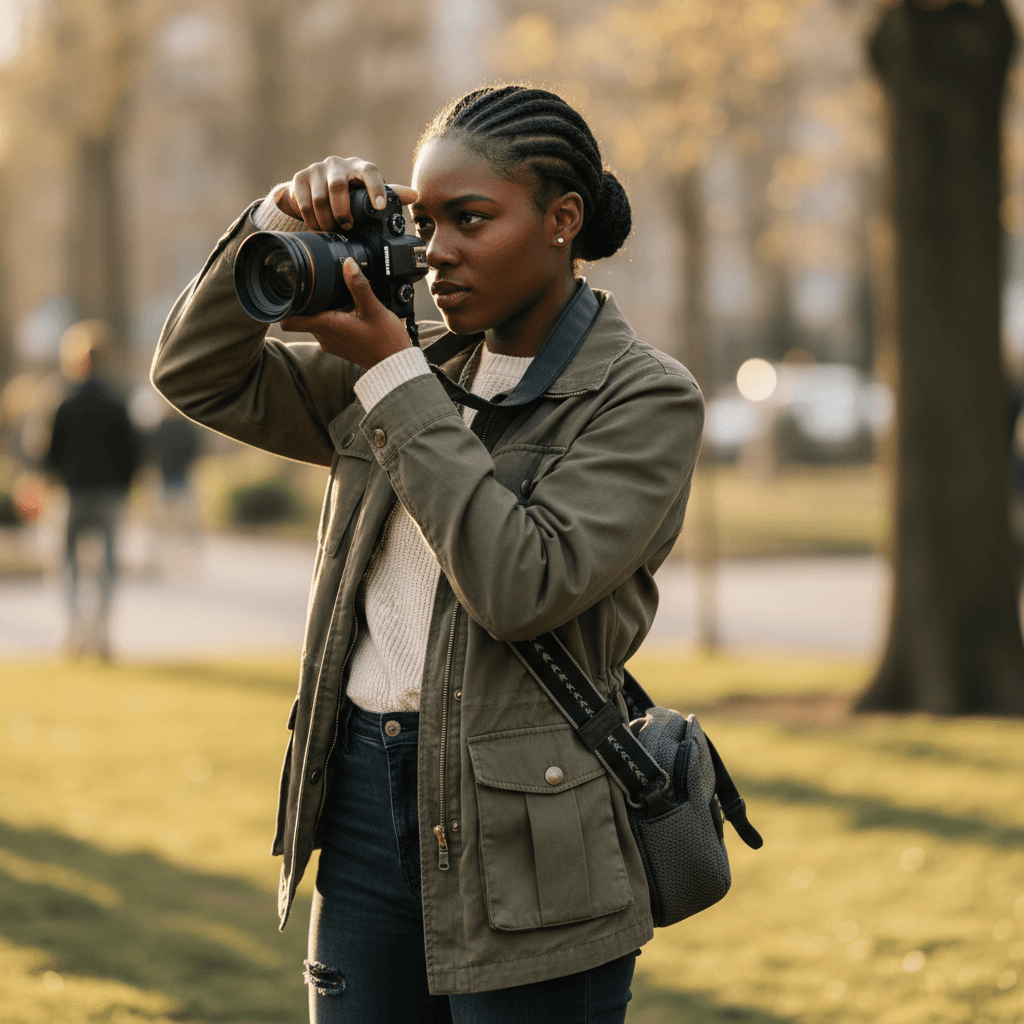 Creative young woman expressing herself