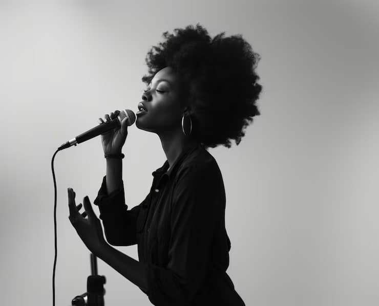 Young woman showcasing her talent